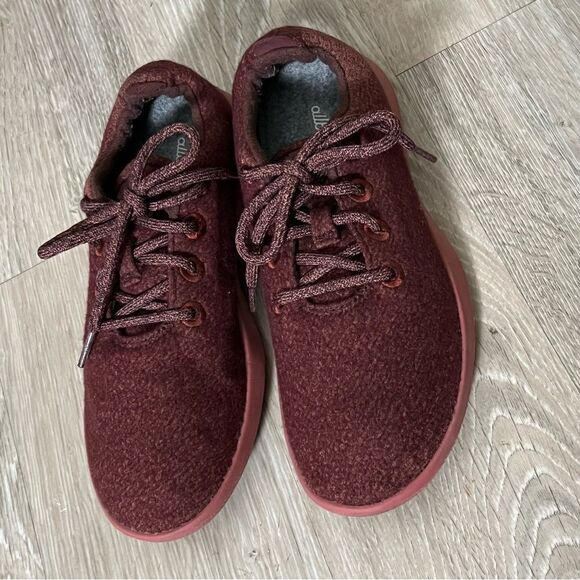 Allbirds Wool Runners Rust Brown Slip On Lace up Comfort Sneaker 9 Like New - Picture 3 of 12